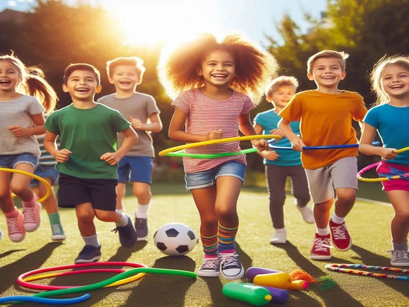 Beden eğiti dersi alan çocuklar